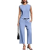 SPECIALMAGIC Two Piece Sets for Women Summer Outfits Lounge Sets Wide Leg Crop Pants Vacation Travel Outfits