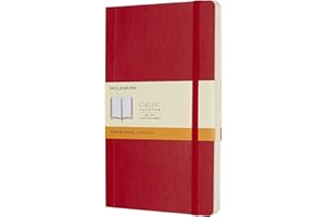 Moleskine Classic Notebook, Soft Cover, Large (5" x 8.25") Ruled/Lined, Scarlet Red, 192 pages