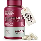 Stabilized R-Lipoic Acid 300mg Per Serving, R Alpha Lipoic Acid ALA Supplement Antioxidant for Nerve, Energy & Metabolism Support, NSF Certified Supplements, Non-GMO & Vegan,60 Capsules,2 Month Supply