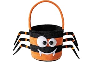 MOSHAKALA Halloween Trick or Treat Bag,Candy Tote Bucket Multipurpose Portable Collapsible Reusable Goody Bucket