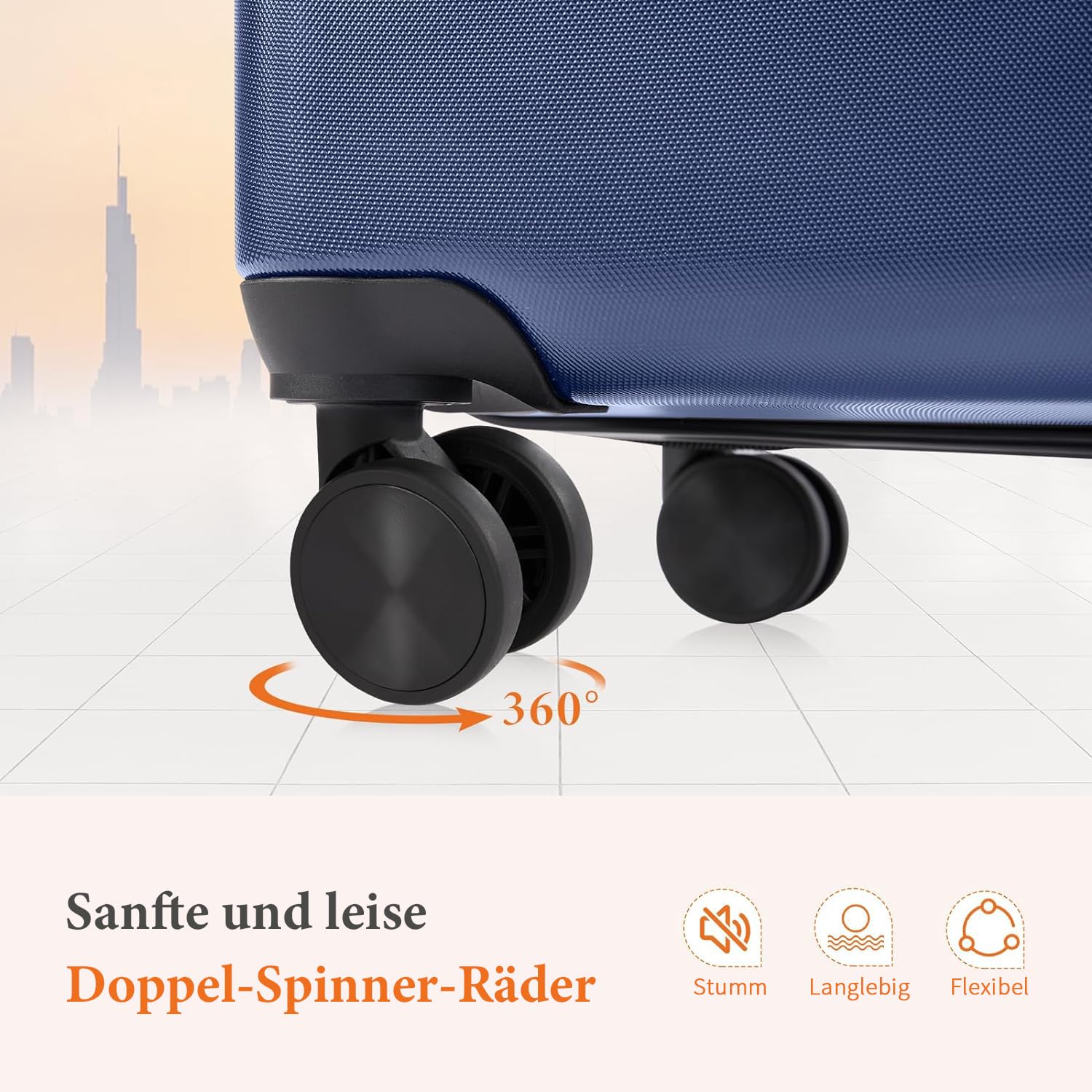 DUMOS 3tlg. Hartschalenkofferset Hard Shell Basic Hartschalenkoffer Trolley Koffer offerset Gepäck Reisekoffer Reisek Rollkoffer Schloss 4 Rollen Hartschale Teleskopgriff 4