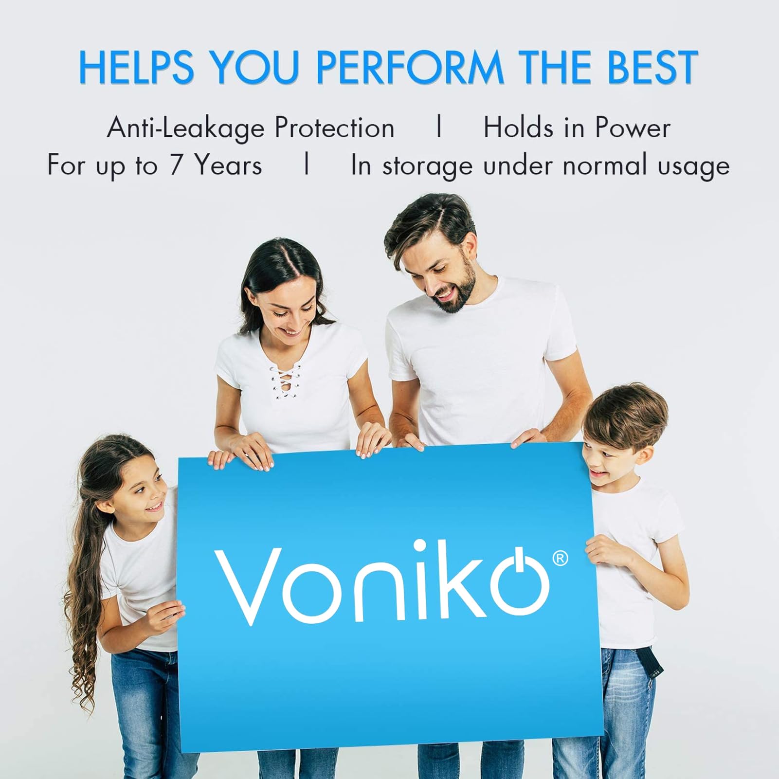 Voniko CR2032 3V Lithium Batteries 6 Pack for Child Safety, Compatible with AirTag, Key Fobs, Thermometers, Scales – 7 Years Shelf Life