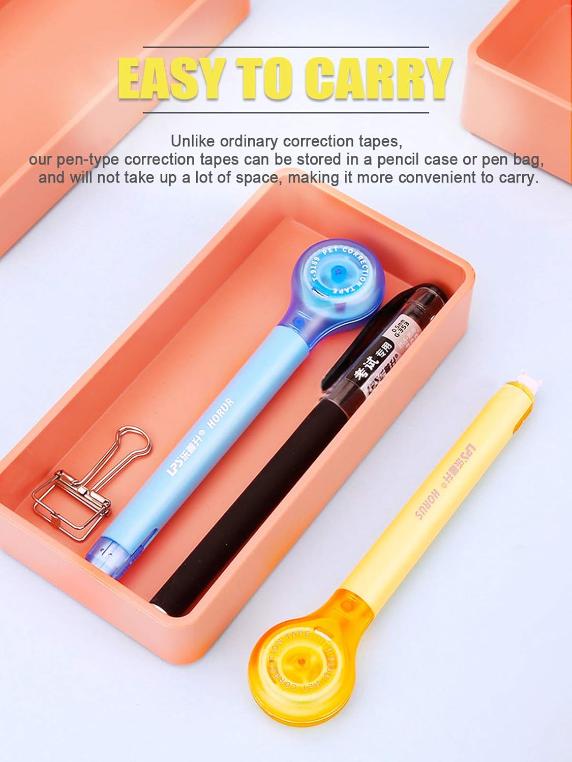 5pcs Correction Tape Pen, White, 1/5" x 236", Push-pull Protectiv : Office Products