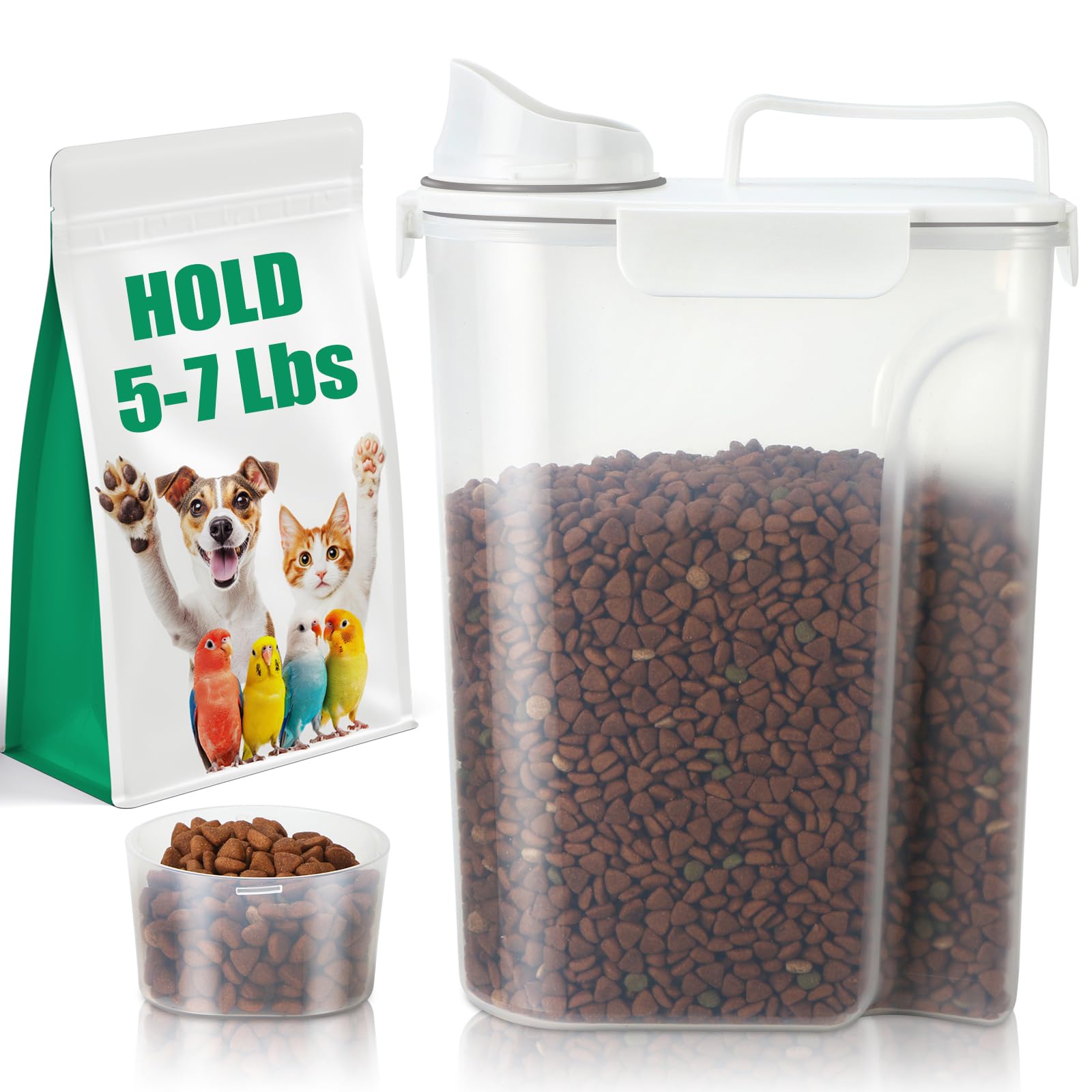 Photo 1 of TBMax Airtight Pet Dog Cat Food Container Bird Seed Storage Container with Easy-Pouring Spout and Cup, Portable Travel Kibble Storage Dispenser for Small Animal Food Storage