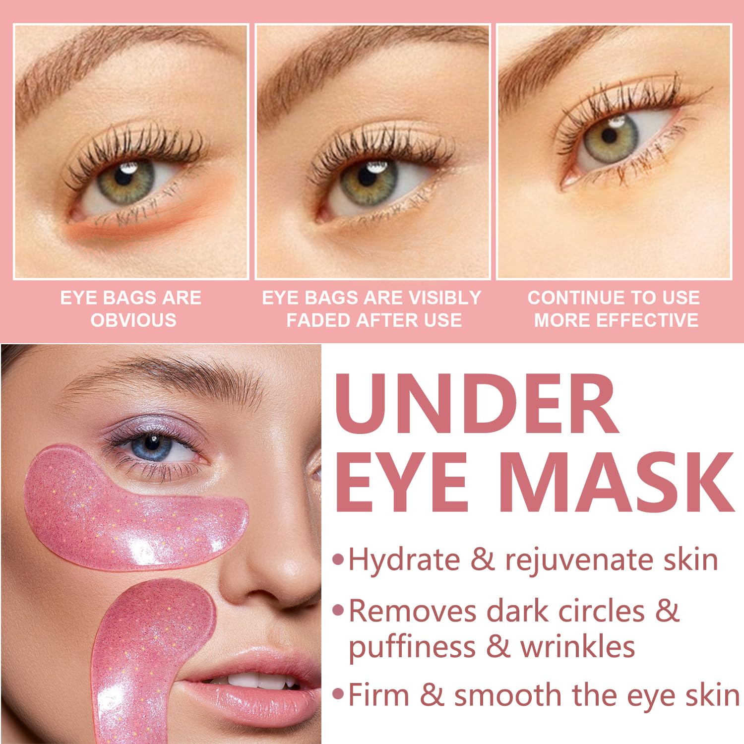 30 Pairs Lip Mask & Eye Mask,Under Eye Patches for Puffy Eyes,Pink Moisturizing Spa Daily Labial Lip Masks,Bachelorette Party Favors & Accessories,Party Favors Adults,Skincare,Stocking Stuffers