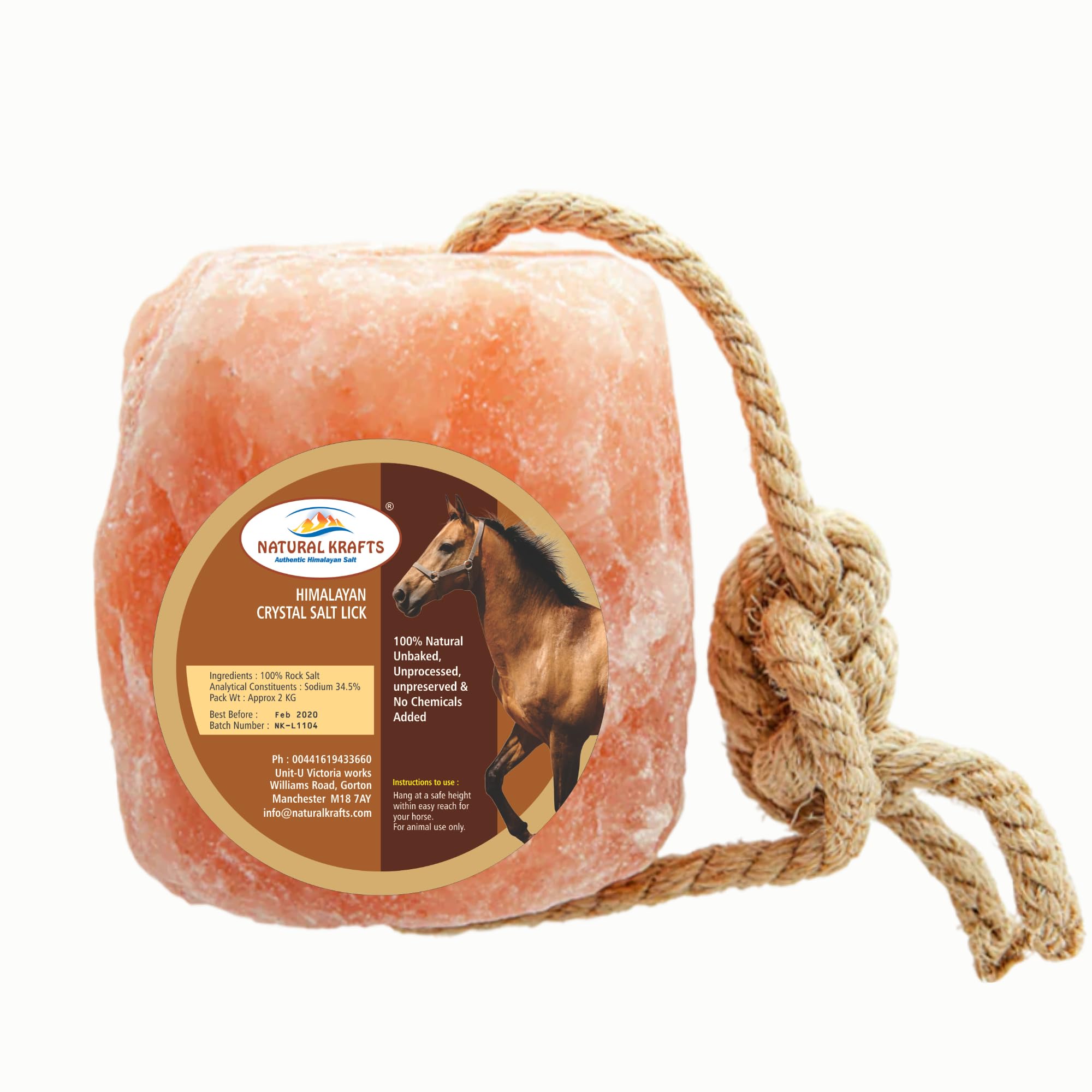 Salt Lick Himalayan Salt Lick Stone For Cattle Horses Animals With 84 Essential Minerals Healthy And Delicious From Punjab Pakistan 2-2.5 KG Approx from Punjab, Pakistan