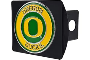 University of Oregon Ducks Black Metal Hitch Cover with 3D Color Team Logo by FANMATS - Round Molded Design – Easy Installation on Truck, SUV, Car - Ideal Gift for NCAA College Fan/Student