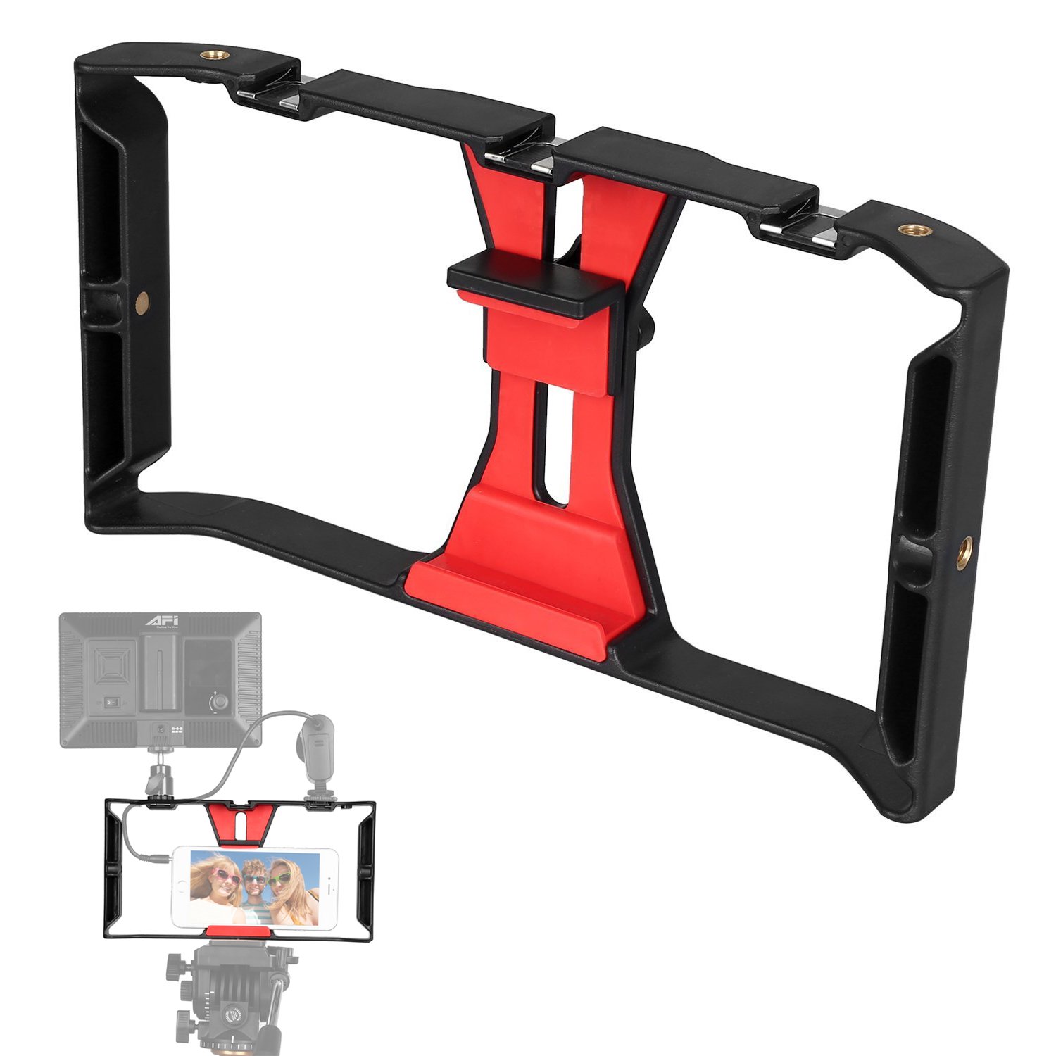 Crazefoto U Rig Pro Smartphone Video Rig, iPhone Filmmaking Case, Phone Video Stabilizer Grip Tripod Mount for Videomaker Film-maker Videographer for iPhone X 8 Plus Sumsang
