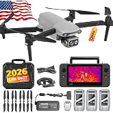 Autel Robotics EVO Lite 640T Enterprise Bundle, 866g Lightweight | 640x512 T~hermal&amp;1/2'' CMOS 48MP V~isible C-a-mera, 1-16x Digital Zoom, AI Target Recognition, 40Min, 12KM Transmission