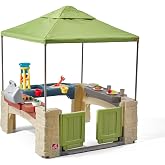 Step2 All Around Playtime Patio with Canopy Playset &ndash; Shaded Outdoor Playhouse for Kids with Realistic, Interactive Features, Room for Multiple Toddlers to Play &ndash; Dimensions: 60" H x 47.5" W x 47.5" D