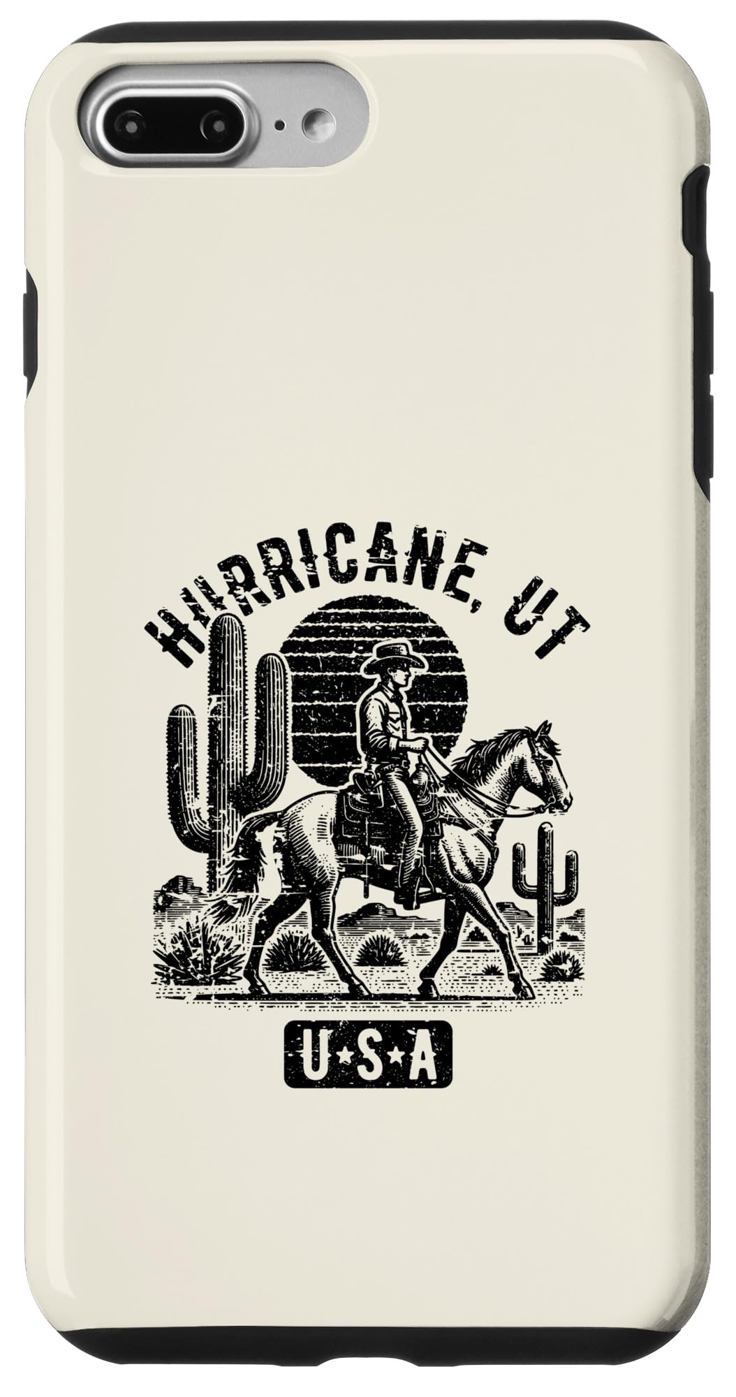 Hurricane UT USA Cowboy Horse Vintage Style Design Case for iPhone 7 Plus/8 Plus