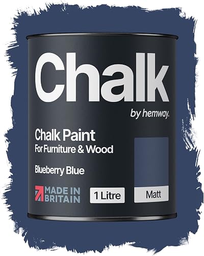 Hemway Blueberry Blue Chalk Paint 1L Matt Finish Furniture & Walls