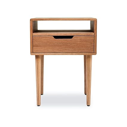 Simba Oak Bedside Table 1 Drawer 58 X 43 X 40 Cm Contemporary