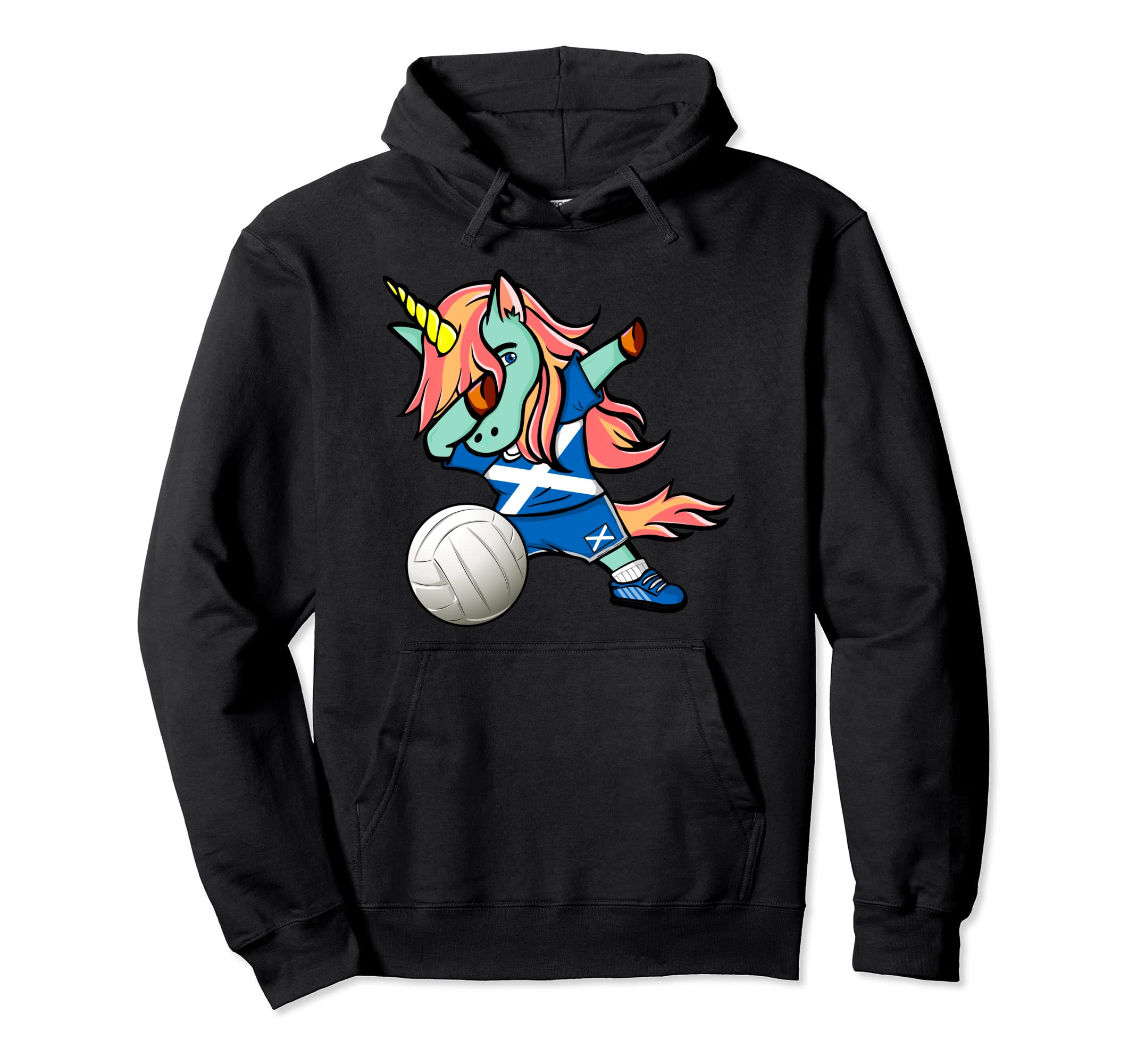 Dab Unicorn Scotland Volleyball Lovers Jersey Scottish Flag Pullover Hoodie