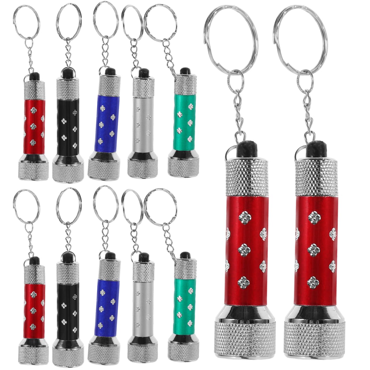 TOVINANNA 20 Pack Mini LED Torch Keychain, 7 Bulb Flashlight Keyring for Camping and Emergency, Lightweight Aluminium Pocket Torches for Party Bag Fillers, Assorted Colours