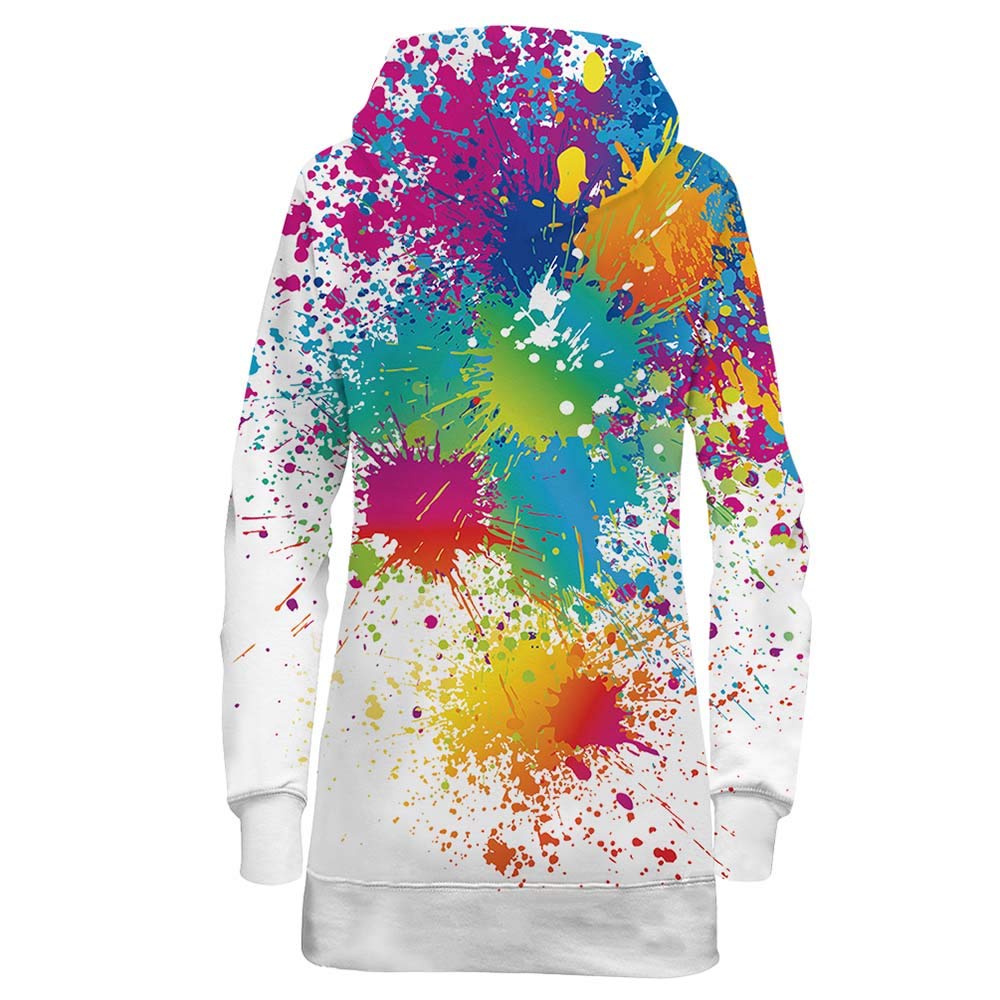 Bfustyle Pullover Vestito Donna 3D Stampato Sgocciolatura Tasche Sport Pullover Vestito Taglie Forti per Ragazze Signore L