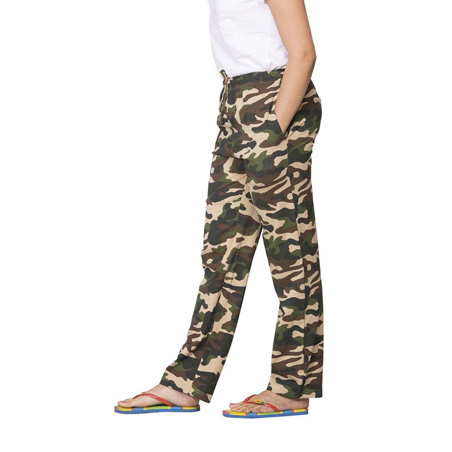 crazy prints womens cotton camouflage track pant