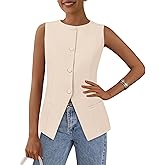 PRETTYGARDEN Women's Summer Suit Vest Tops 2026 Dressy Business Casual Sleeveless Button Down Trendy Fashion Blazer Waistcoat
