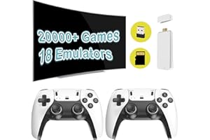 Flechozo Retro Game Console, Plug and Play Video Game Console Built-in 18 Emulators, 20,000+ Games, 4K HDMI Output for TV with Dual Controllers