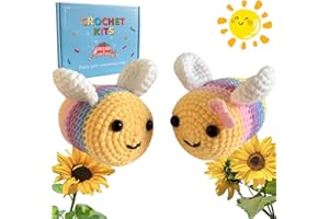 ZICALSO Crochet Kit for Beginners,Beginner Crochet Kit with Step-by-Step Video Tutorials,Crochet Animal Kit,Beginner Crochet Kit for Adults Kids,Learn to Crochet Kit Beginners,2 Bees Couple