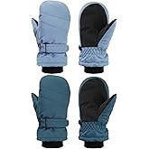 SATINIOR Kids Snow Mittens Waterproof Winter Ski Gloves Warm Thicken Snow Gloves for Girls Boys