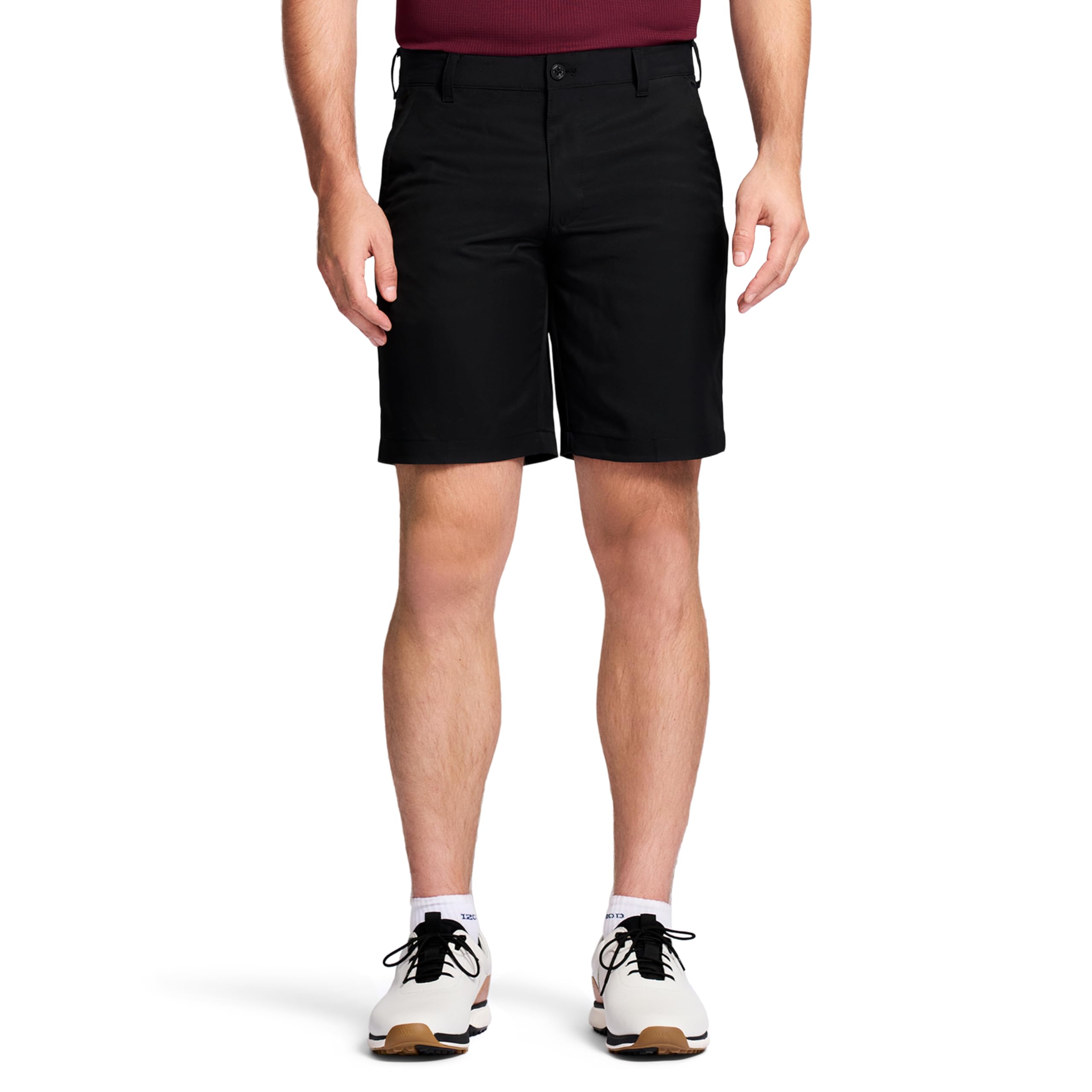 IZOD Men's 9.5"Micro Poly Classic Fit Golf Short, 33, Caviar Image