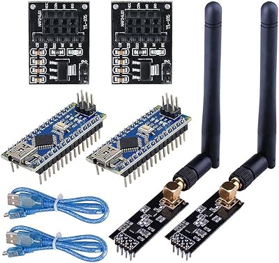 WayinTop 2Set NRF24L01 PA LNA RF Module SMA Antenna 1100m Wireless Receiver