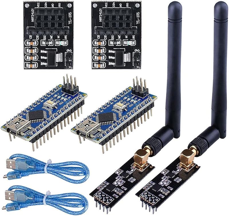 WayinTop 2Set NRF24L01 PA LNA RF Module SMA Antenna 1100m Wireless Receiver