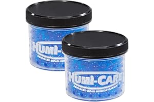 HUMI-CARE Humidification Crystal Gel Two 4oz Jars For 40-150 Capacity Humidors