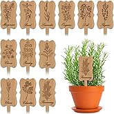 Lonfliness 36Pcs Wooden Plant Markers Garden Labels Stakes Plant Herb Tags Sign Nursery Plant Tags with Printed Herb Name Gardener Gifts for Indoor Outdoor Garden Supplies Potted Herb Flower 12 Styles