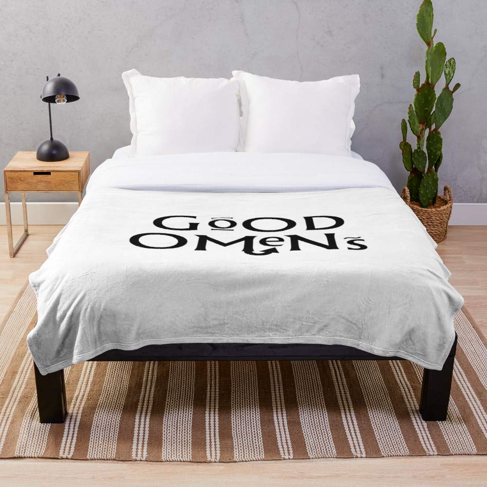 Good Omens Simple Design Cute Throw Blankets Perfect As Cozy