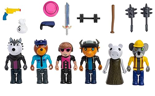 PIGGY Action Figure Pack Six Articulated Buildable Toys - Main Image