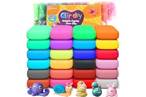 CALPALMY Air Dry Clay, 24-Pack Colors Moldable Cosplay Foam Clay for Kids Gifts Partty and School Project Supplies, Perfect for Crafts Sculpting and Artistic Projects (8.5oz/Pack)