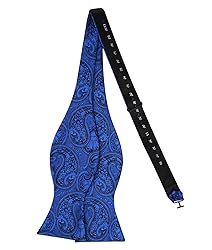 Alizeal Men's Paisley Jacquard Tuxedo Self Bow Tie