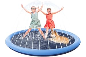 STUDESK Splash Pad,67in Extra Large Anti-Slip Splash Pad for Kids Dogs, Thickened Water Sprinkler Play Mat Fun for Kids Toddler,Summer Outdoor Water Toys Baby Kiddie Dog Pool for Backyard