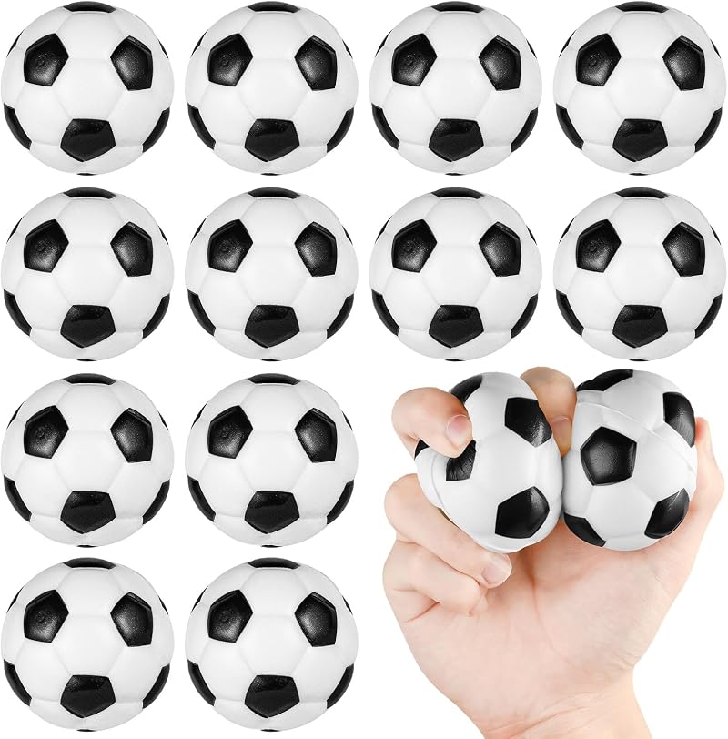 Ainiv 12pcs Squeeze Stress Balls Football Theme Foam Fidget Toys