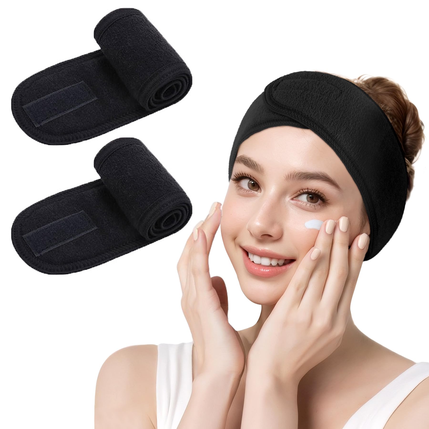 Spa Facial Headband for Women – Soft Terry Cloth with Adjustable Hook and Loop, Comfortable & Secure Fit for Skincare, Makeup, Face Washing — image 1