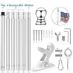 REERON 7 FT Flag Pole Kit for House, w/2-Position