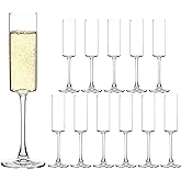 HAKEEMI Champagne Flutes Set of 12, 6 oz Champagne Glasses, Modern Sparkling Wine Glasses