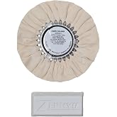 Zephyr Products AWW58-8WB White 8" Airway Buffing Wheel with 1 LB White Bar Final Finish, 1 Pack