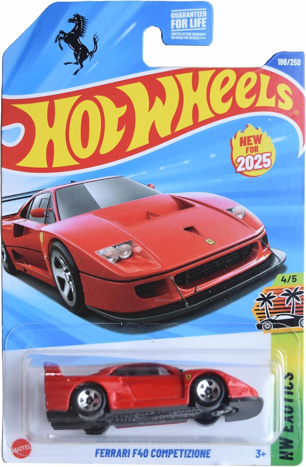 Hot Wheels Ferrari F40 Competizione, 2025 Collection, Die-Cast Model Car, 198/250 (Short Card)
