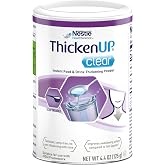 Thicken Up Clear Instant Food &amp; Drink Thickener, Unflavored, 4.4 Oz, 1 Pack | Tasteless &amp; Odorless For Dysphagia Patients Unflavored Pack of 1