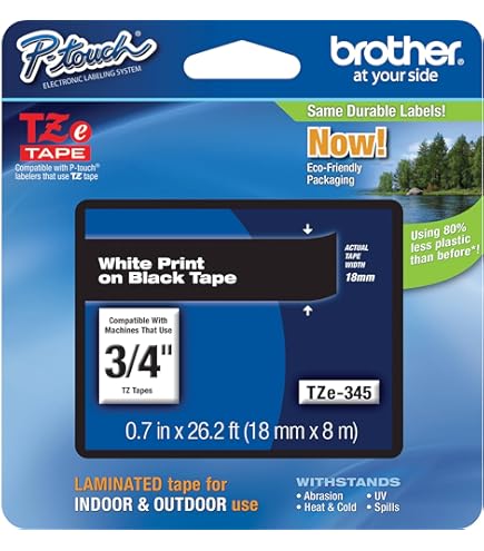 Amazon.com: Brother TZe-345 18mm (0.75 ), Length of 8M