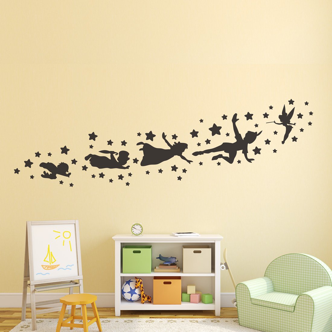 Peter pan shadow wall decal removable vinyl sticker mural window kids children art