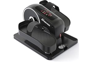 ANCHEER Under Desk Elliptical Machine, Ellipse Leg Exerciser for Seniors with Remote Control, Fully Assembled, Quiet & Compact Seated Pedal Exerciser, Manual & Auto Mode for Home and Office Use