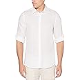 Perry Ellis Men's Roll Sleeve 100% Linen Button-Down Shirt (Size X-Small - 5X Big & Tall)