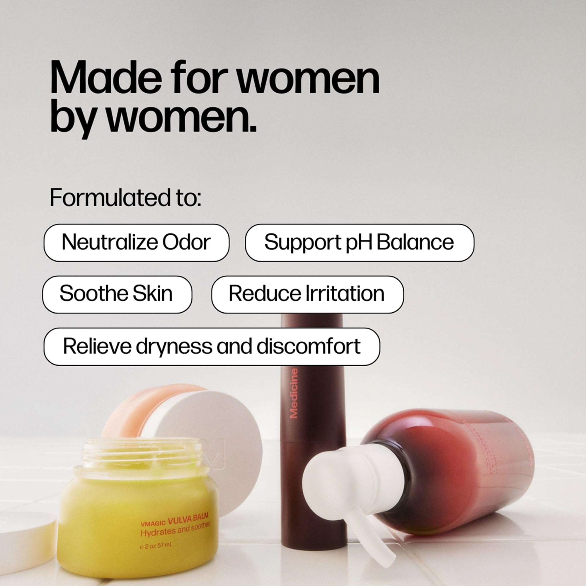 Medicine Mama's Apothecary Vmagic Gentle Feminine Wash pH Balanced to Cleanse and Rejuvenate Intimate Skin with Chamomile, Collagen, Vitamin E and Sage – Hormone Free — 8 oz