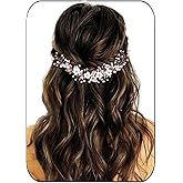 GORAIS Flower Bride Wedding Hair Vine Crystal Bridal Headpieces Pearl Hair Accessories for Women and Girls