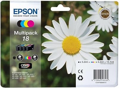 Epson 18 Daisy Genuine Ink Cartridge Pack 4 Colours Claria Home