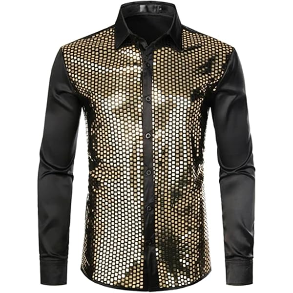 black and gold shirt dress Eight-X | Designer Dress Shirts main image 1